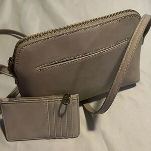 Universal Thread Taupe Crossbody Bag with Matching Card Holder